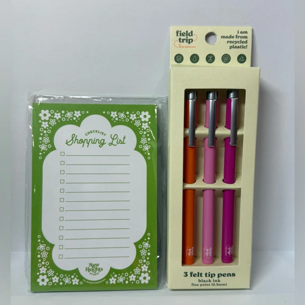 Stationery Bundle | New Heights Notepads + Field Trip Felt Tip Pens | New